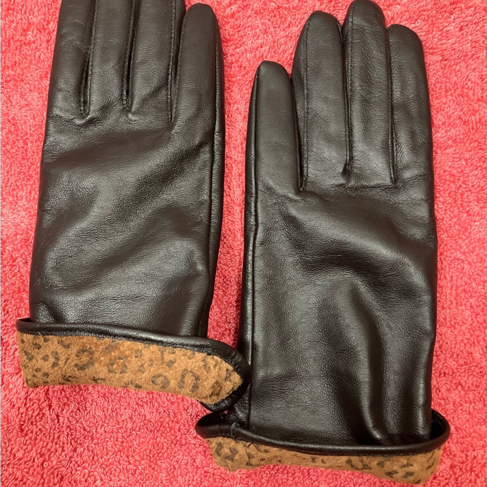 Black Leather Gloves 7/8 NEW - Picture 5 of 10